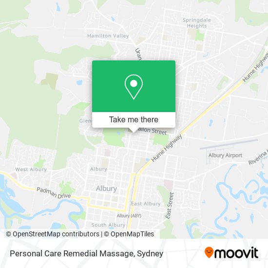 Personal Care Remedial Massage map