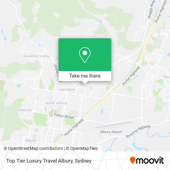 Mapa Top Tier Luxury Travel Albury