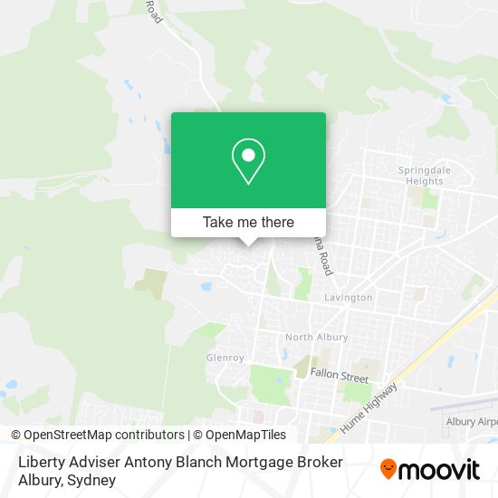 Liberty Adviser Antony Blanch Mortgage Broker Albury map