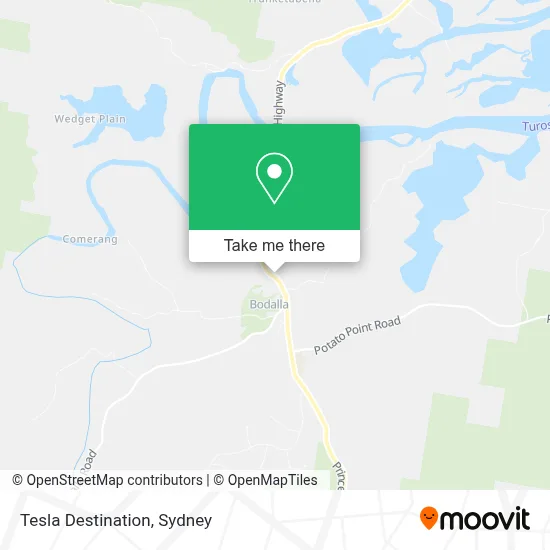 Mapa Tesla Destination