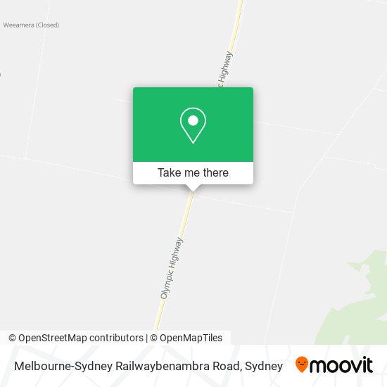 Melbourne-Sydney Railwaybenambra Road map