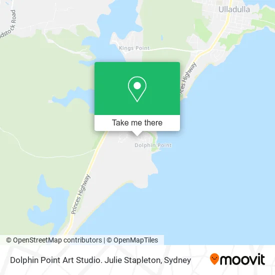 Dolphin Point Art Studio. Julie Stapleton map