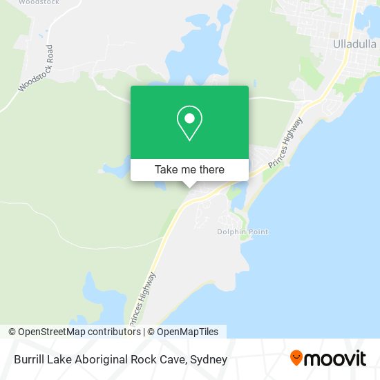 Burrill Lake Aboriginal Rock Cave map