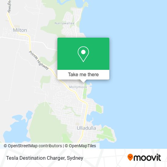 Mapa Tesla Destination Charger