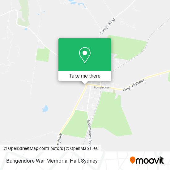 Mapa Bungendore War Memorial Hall