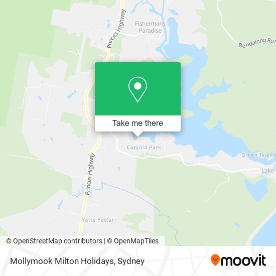 Mapa Mollymook Milton Holidays