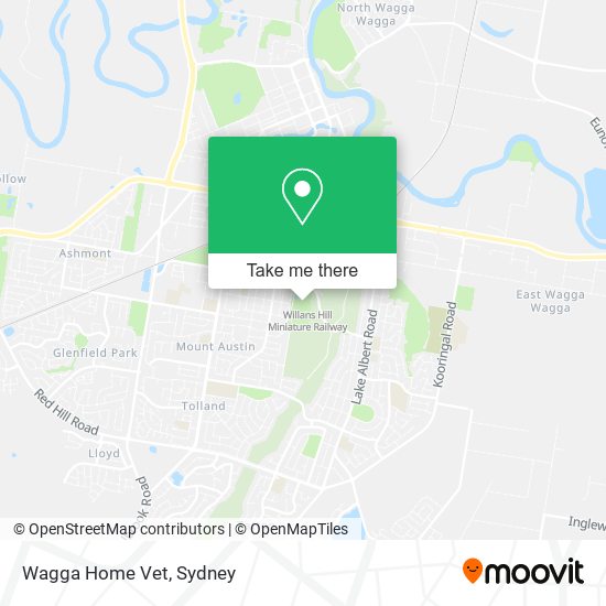 Mapa Wagga Home Vet