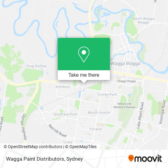 Mapa Wagga Paint Distributors