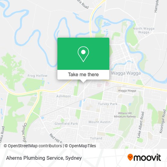 Mapa Aherns Plumbing Service