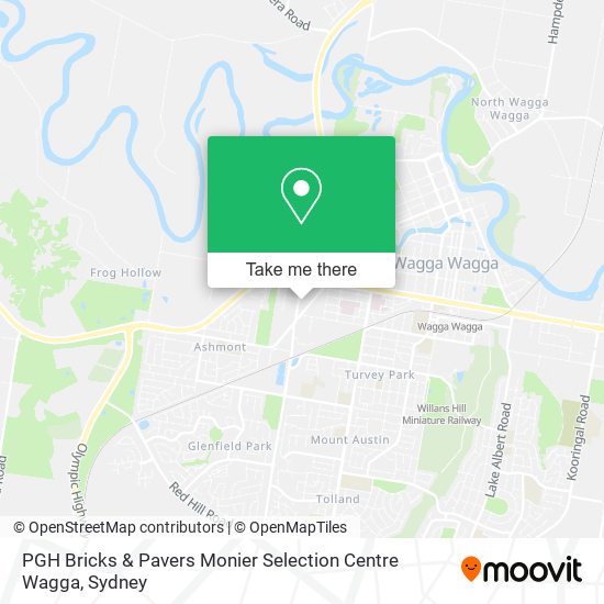 Mapa PGH Bricks & Pavers Monier Selection Centre Wagga