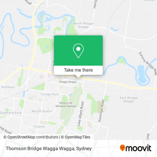 Mapa Thomson Bridge Wagga Wagga