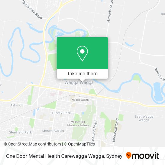 Mapa One Door Mental Health Carewagga Wagga