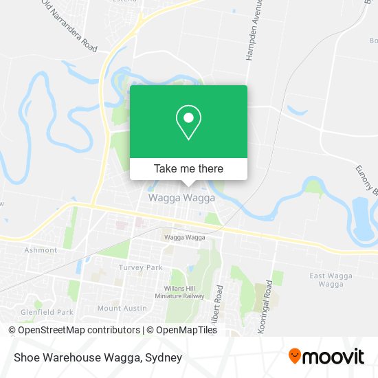 Shoe Warehouse Wagga map