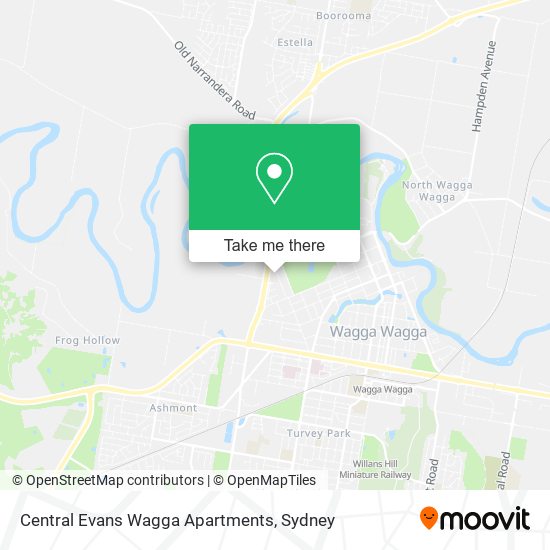 Central Evans Wagga Apartments map
