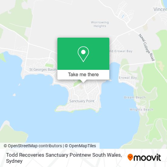 Mapa Todd Recoveries Sanctuary Pointnew South Wales