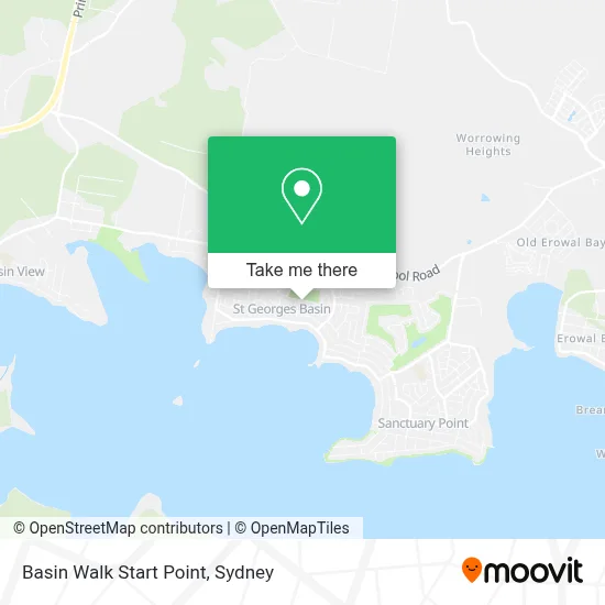 Mapa Basin Walk Start Point