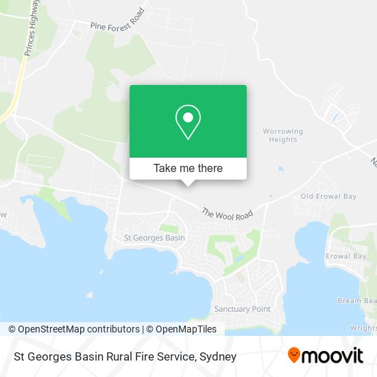 St Georges Basin Rural Fire Service map
