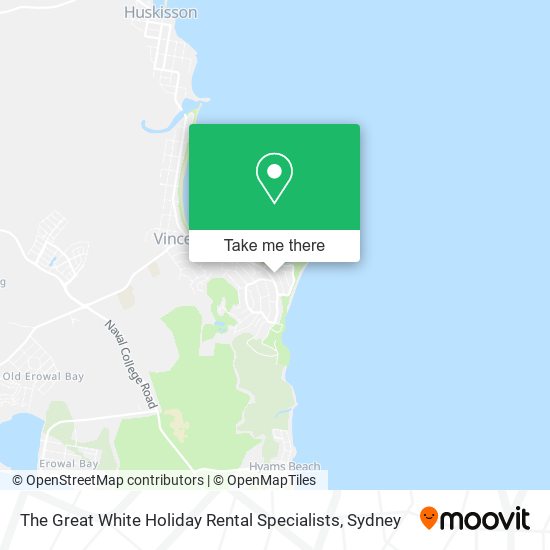 The Great White Holiday Rental Specialists map