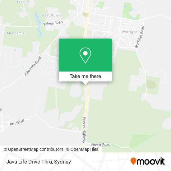 Java Life Drive Thru map