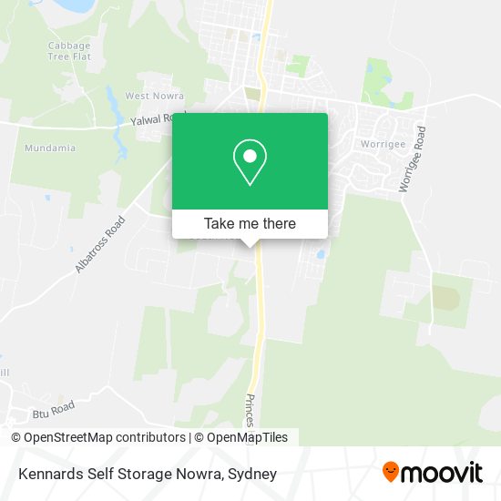 Mapa Kennards Self Storage Nowra