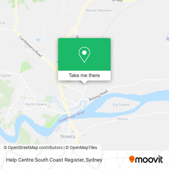 Help Centre South Coast Register map