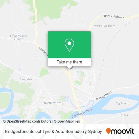 Mapa Bridgestone Select Tyre & Auto Bomaderry