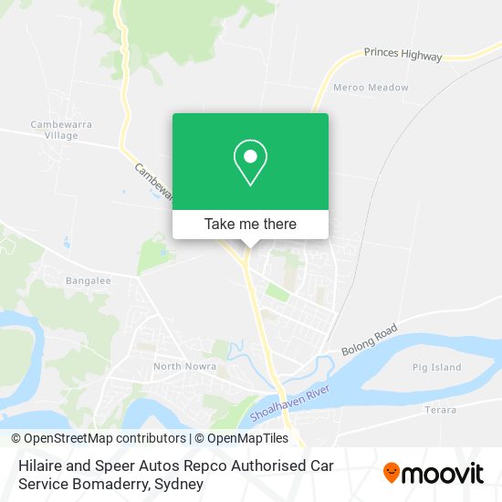 Mapa Hilaire and Speer Autos Repco Authorised Car Service Bomaderry