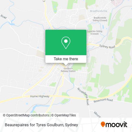 Beaurepaires for Tyres Goulburn map