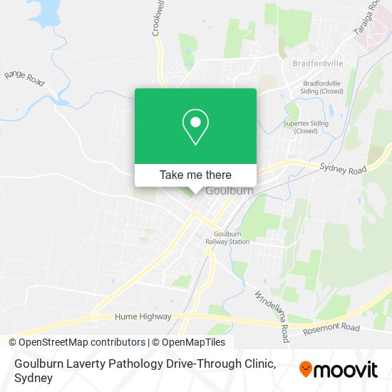Mapa Goulburn Laverty Pathology Drive-Through Clinic
