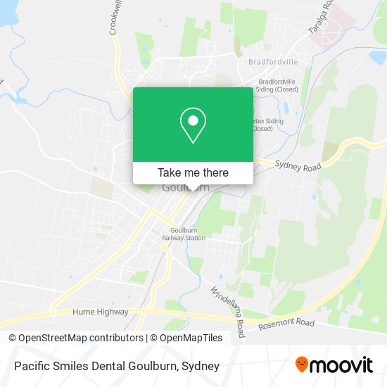 Mapa Pacific Smiles Dental Goulburn