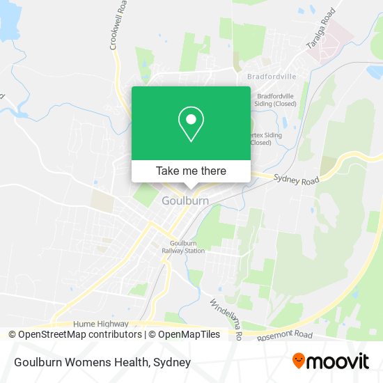 Goulburn Womens Health map