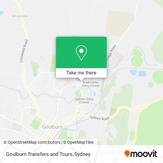 Goulburn Transfers and Tours map