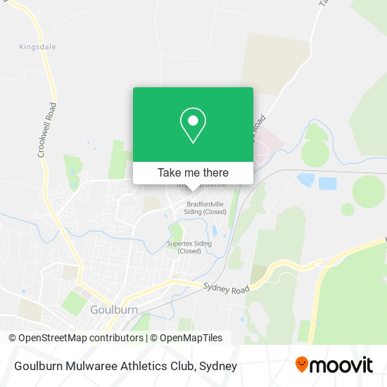 Goulburn Mulwaree Athletics Club map