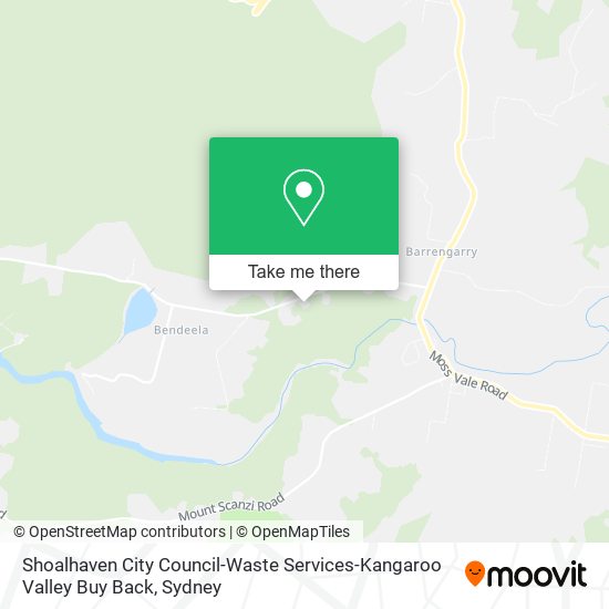 Shoalhaven City Council-Waste Services-Kangaroo Valley Buy Back map