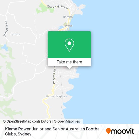 Mapa Kiama Power Junior and Senior Australian Football Clubs