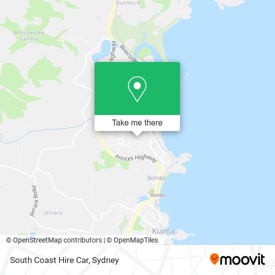 South Coast Hire Car map