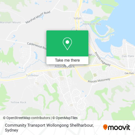 Community Transport Wollongong Shellharbour map