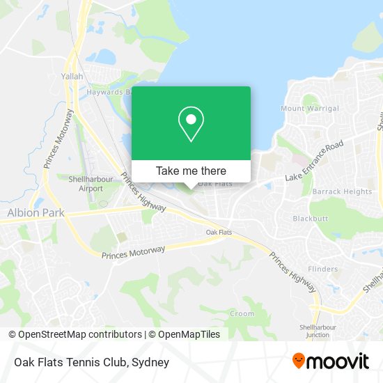 Oak Flats Tennis Club map