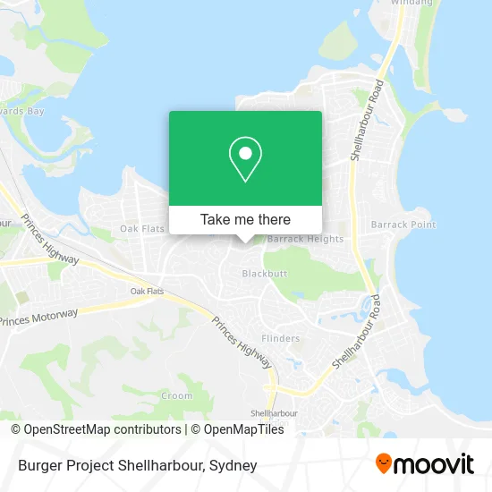 Burger Project Shellharbour map