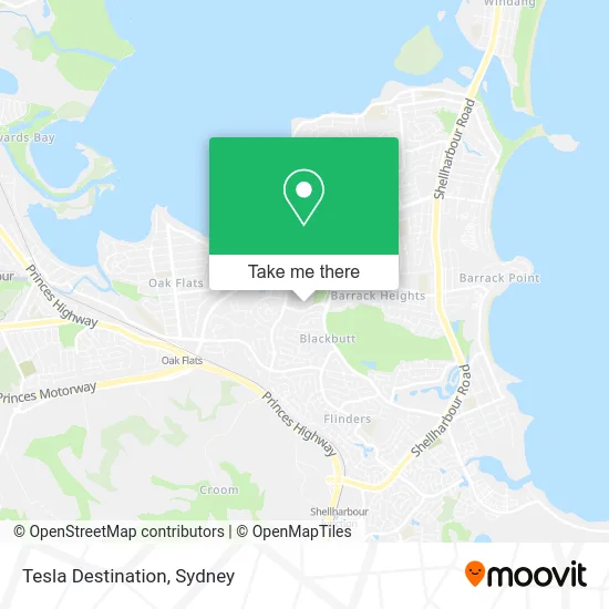 Mapa Tesla Destination