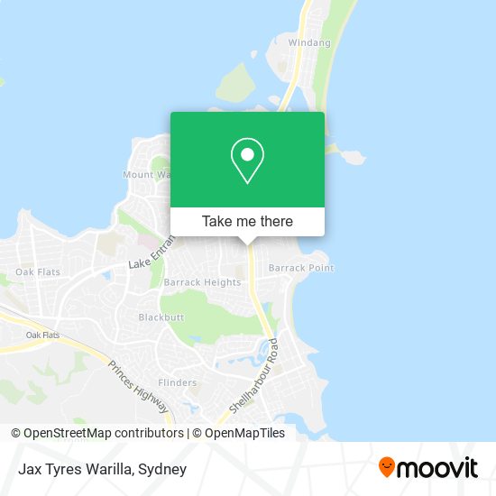 Jax Tyres Warilla map