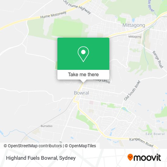 Mapa Highland Fuels Bowral