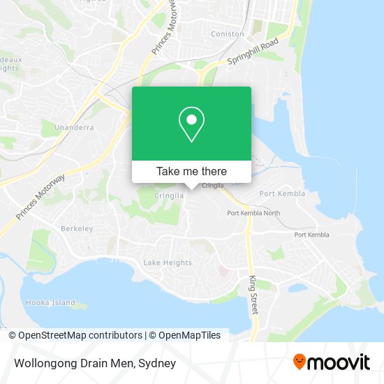 Mapa Wollongong Drain Men