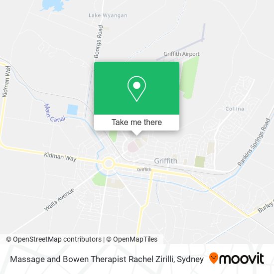 Massage and Bowen Therapist Rachel Zirilli map