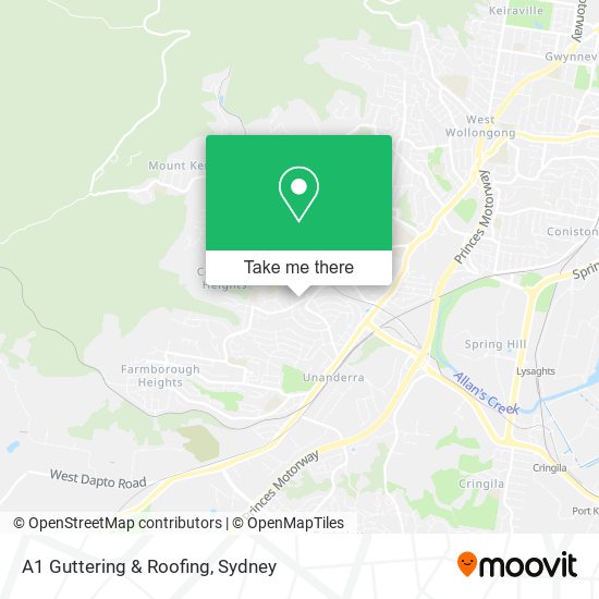A1 Guttering & Roofing map