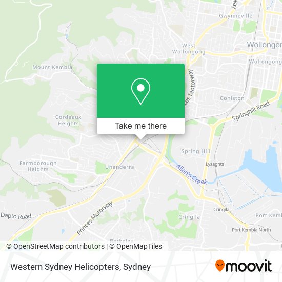 Mapa Western Sydney Helicopters