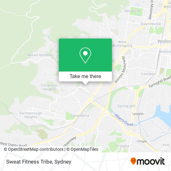 Sweat Fitness Tribe map