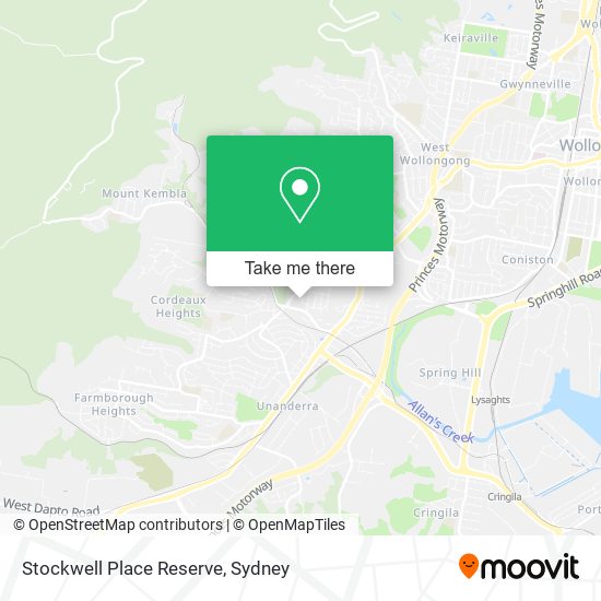 Mapa Stockwell Place Reserve