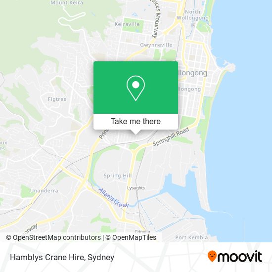 Hamblys Crane Hire map