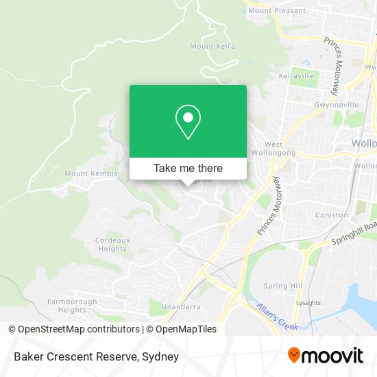 Mapa Baker Crescent Reserve